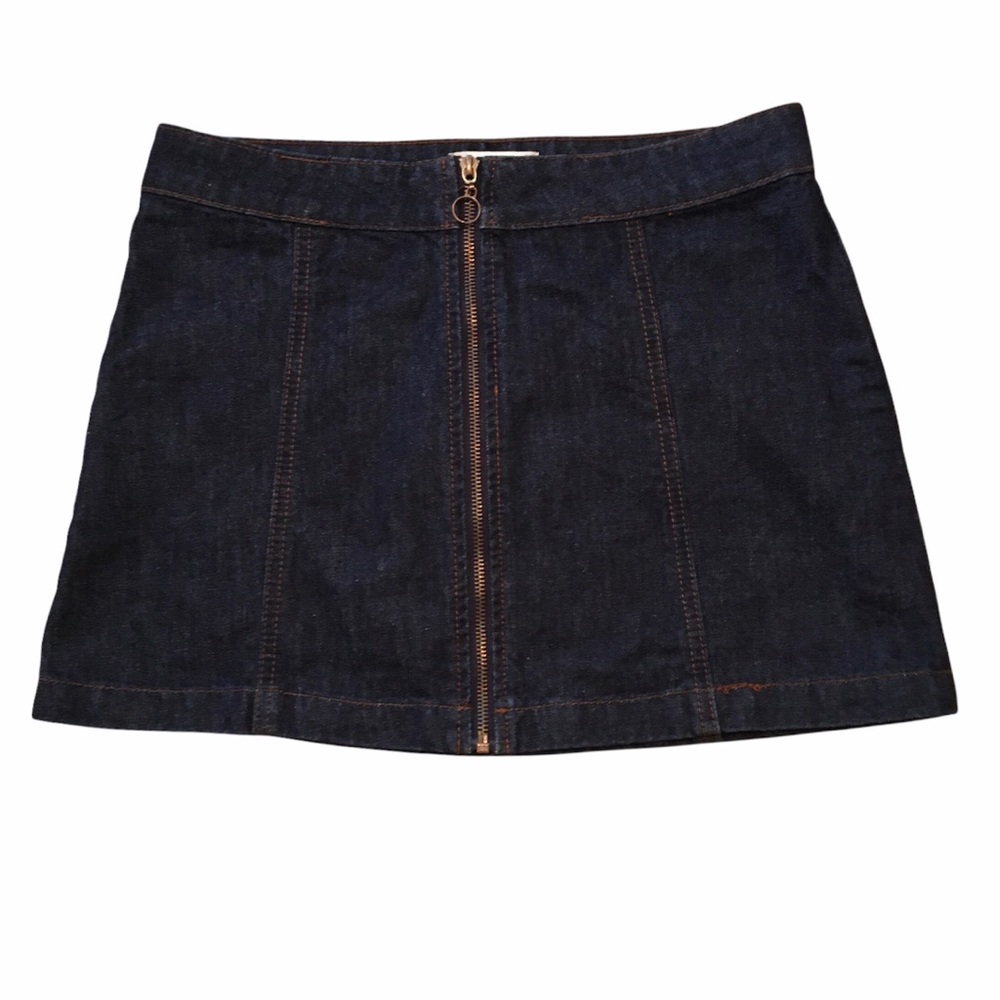Altar'd State Zip Front Denim Skirt S